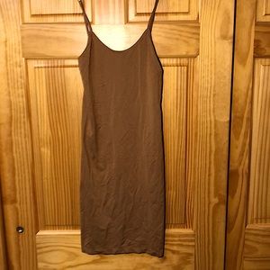Brown body cone dress with stretchy material